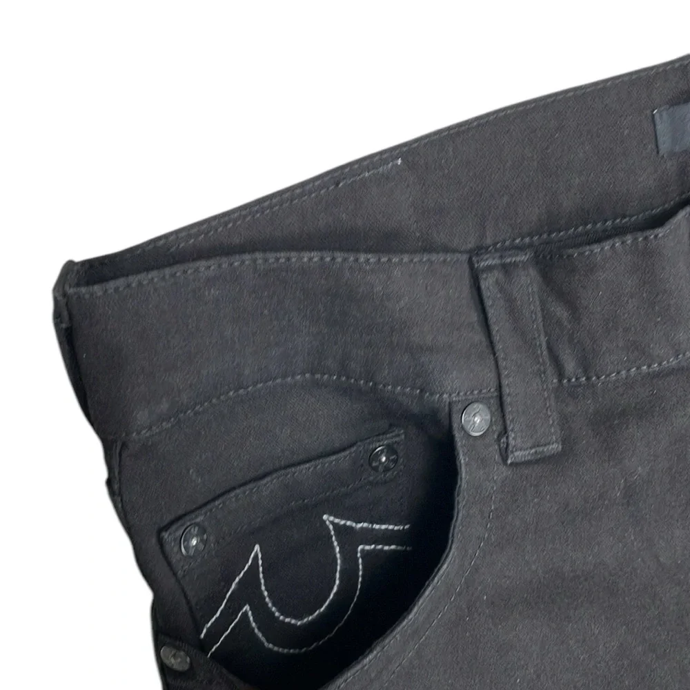 True Religion Geno No Flap 35x31 Black Jeans Relaxed Slim Men's NWT
